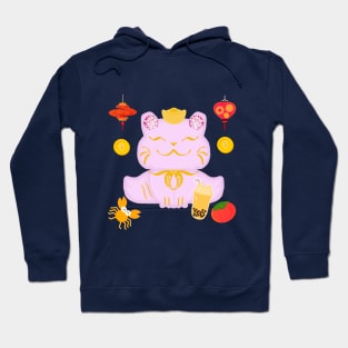 Pink cat brings wealth: Chinese New Year Hoodie